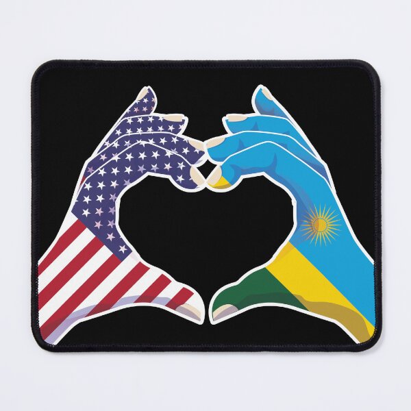 Item preview, Rwanda Rwandan Rwandese USA United States American America Love Heart Peace designed and sold by FlagX.