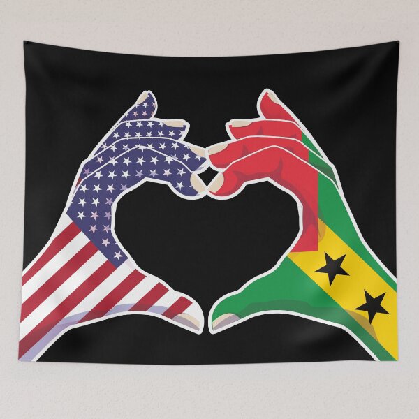 Item preview, Sao Tome and Principe Sao Tomean USA United States American America Love Heart Peace designed and sold by FlagX.