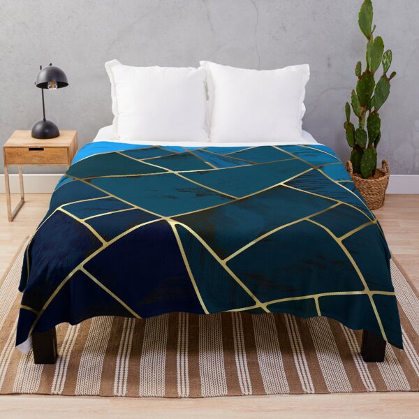 Item preview, Saphire Deep Blue Geode, Stained Glass Mosaic with Veins of Gold designed and sold by NoaaDesign.