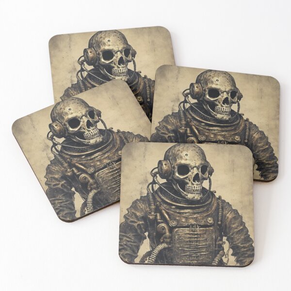 Item preview, vintage skeleton astronaut designed and sold by Catfighter.