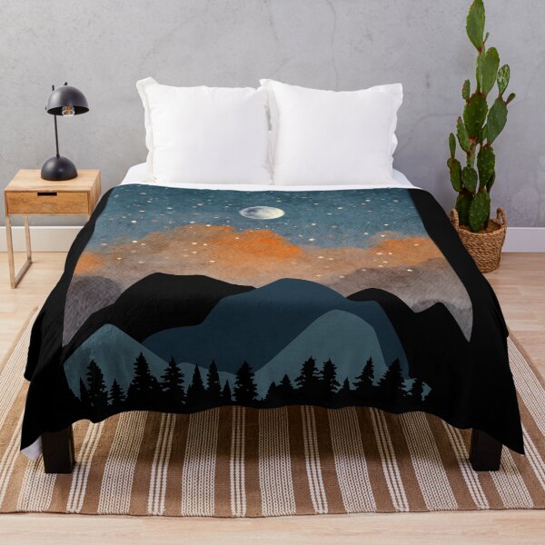 Item preview, Trees silleoutte against a Spring Night Sky landscape with radiant moon in night Landscape with Constellations and Aroras v.11 designed and sold by CosmicNook1.