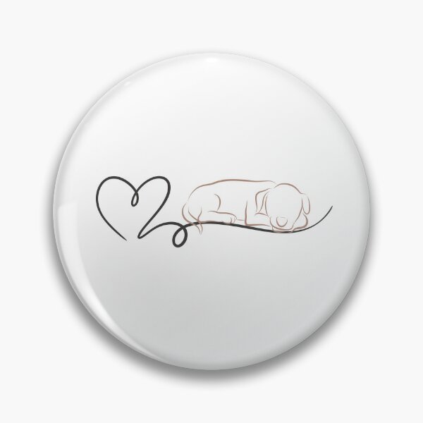 Item preview, Puppy sleeping on the heart shape curve line art illustration designed and sold by HappyNoireArt.
