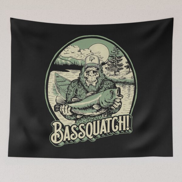 Item preview,  Bassquatch Funny Bigfoot Sasquatch  Bass Fishing Illustration designed and sold by Jasonitzhugh.