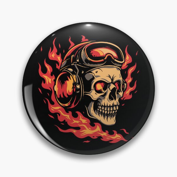 Item preview, Warplane pilot skull designed and sold by RockSteadyReady.