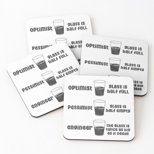 Item preview, Funny Engineer Optimist Pessimist designed and sold by Margival.