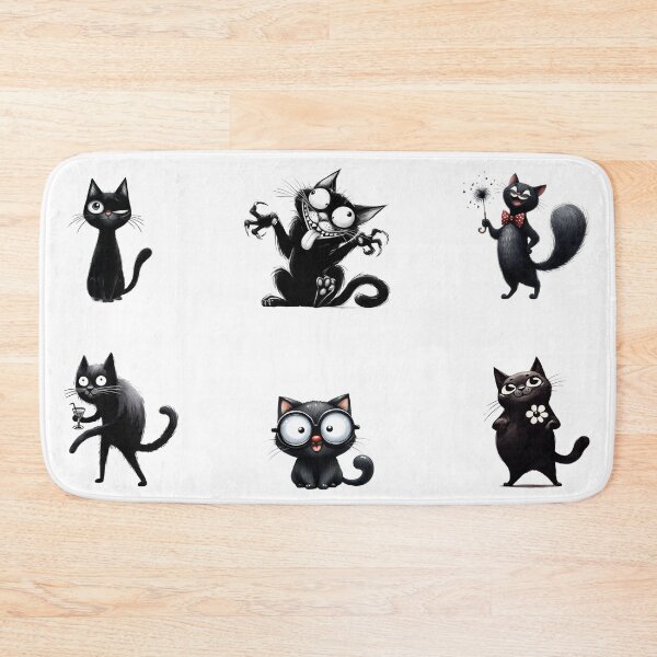 Item preview, Funny Black cat set, 6 pieces bundle designed and sold by EmeraldeaArt.