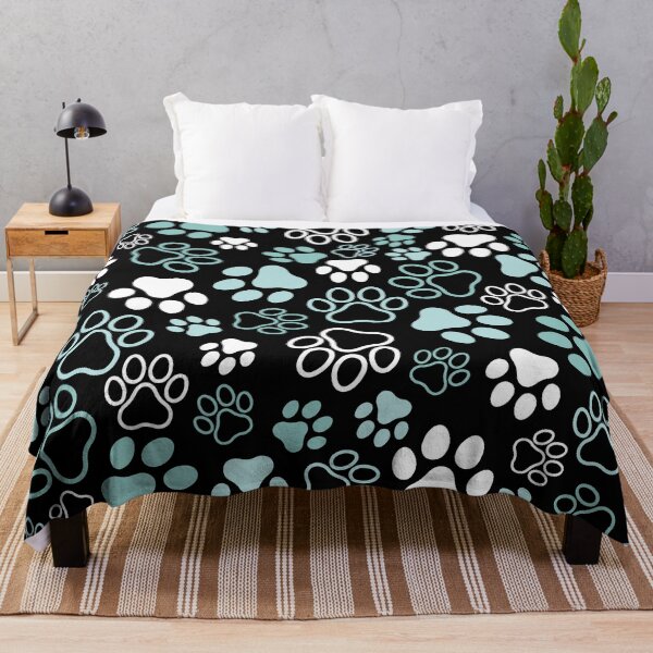 Item preview, Paw Prints Pattern (Blue, dark background) designed and sold by CyrielleShop.
