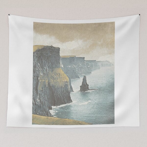 Item preview, Vintage Travel Poster of the Cliffs of Moher in Ireland - Minimalist Retro Travel Art designed and sold by pod24.