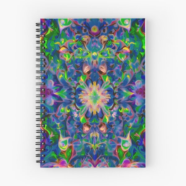 Item preview, Twilight Blossom: A Tapestry of Neon Floral Whorls designed and sold by ArtComixHaven.