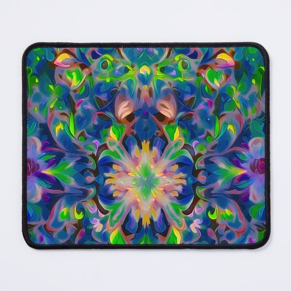 Item preview, Twilight Blossom: A Tapestry of Neon Floral Whorls designed and sold by ArtComixHaven.
