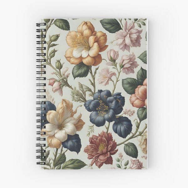 Item preview, Orange Blue Red Rococco Flowers Pattern | ai art designed and sold by marjessas-world.