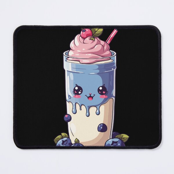 Item preview, Blueberries milkshake kawaii anime fun designed and sold by LuminOrb.