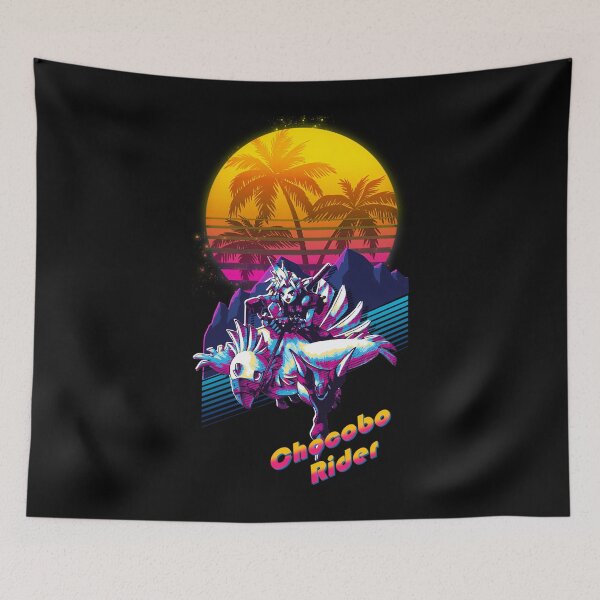 Item preview, Cloud Chocobo Riding 80S Retrowave Final Fantasy designed and sold by MathildeBrun.