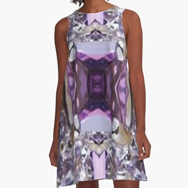 Amethyst, unorthodox, refined, exquisite, elegant, pattern, tracery, weave, template A-Line Dress