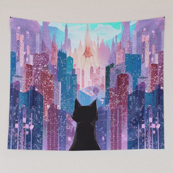 Item preview, Black Cat in the city designed and sold by Tajdi.