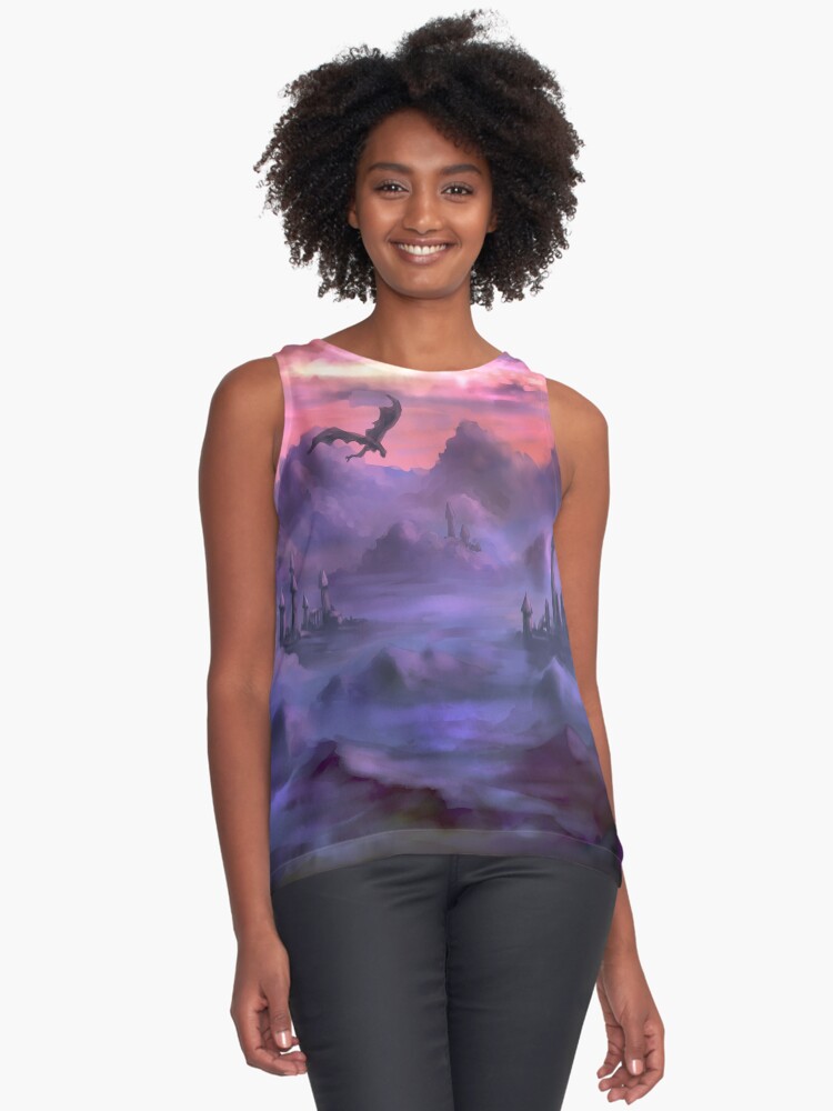 Thumbnail 1 of 6, Sleeveless Top, Above the clouds designed and sold by petravb.