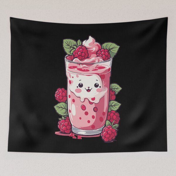 Item preview, Raspberries Cute Milkshake Kawaii Anime Fun designed and sold by LuminOrb.