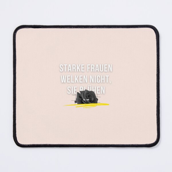 Item preview, Starke Frauen welken nicht, sie blühen. | Black Rose Illustration | Pastel Pink Background designed and sold by RM-Journey.