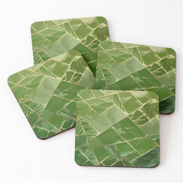 Item preview, Green Geode, Stained Glass Mosaic with Veins of Liquid Gold designed and sold by NoaaDesign.