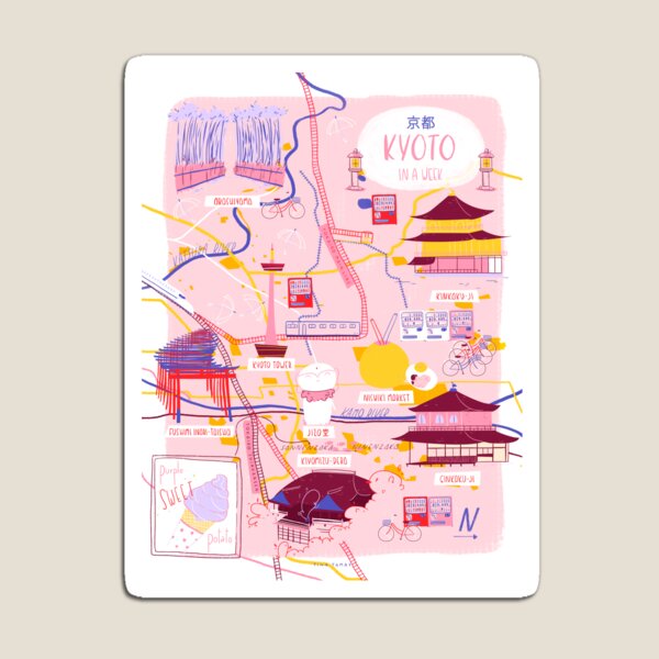 Kyoto map Magnet