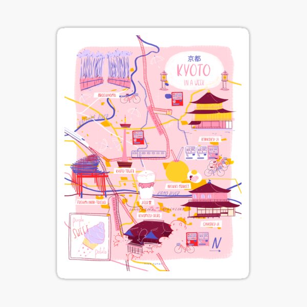 Kyoto map Sticker