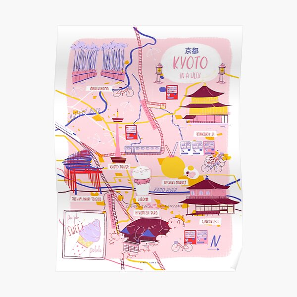 Kyoto map Poster