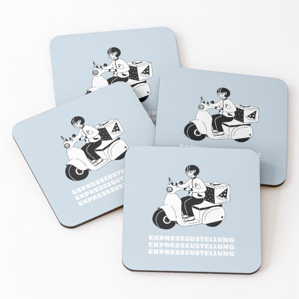 Item preview, Expresszustellung | Pizza Delivery Illustration | Pastel Blue Background designed and sold by RM-Journey.