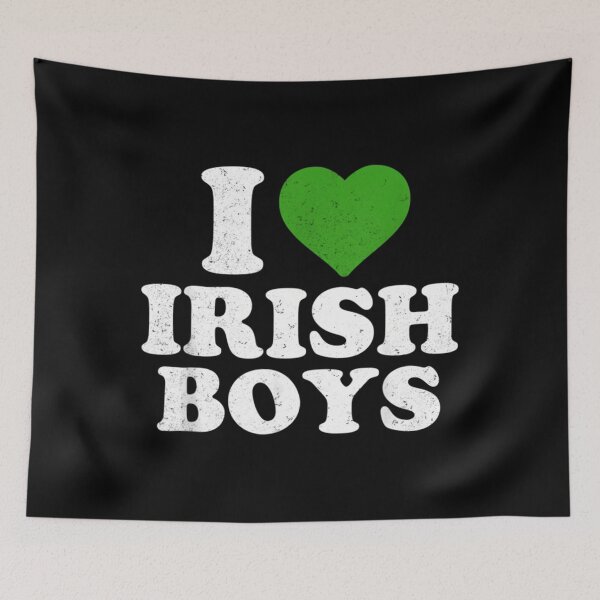 Item preview, I Love Irish Boys Funny St Patricks Day Heart Shamrock designed and sold by LaetitiaJean.