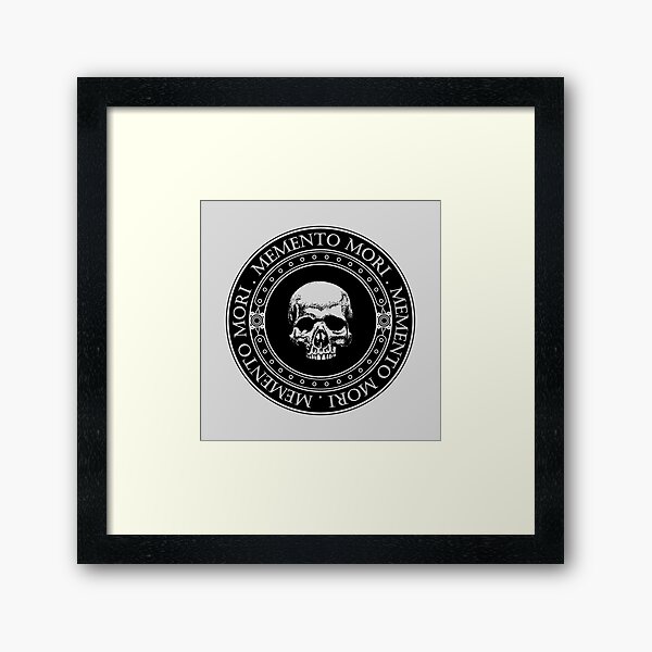 Artikel-Vorschau von Memento Mori III (Hell b/g) – Memento Mori Art – Skelett-Schädel-Logo – lateinisches Zitat, designt und verkauft von WIZECROW.