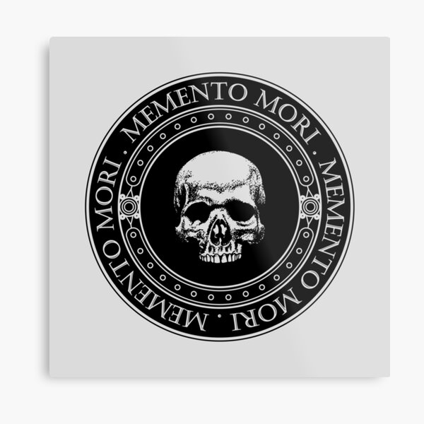 Artikel-Vorschau von Memento Mori III (Hell b/g) – Memento Mori Art – Skelett-Schädel-Logo – lateinisches Zitat, designt und verkauft von WIZECROW.