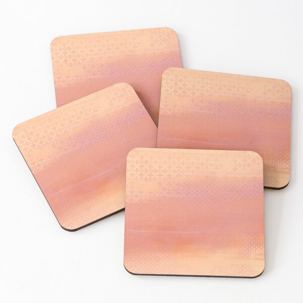 Item preview, Painted Dream Mist at the Magic Hour in Coral Peach with Violet Pattern Accents designed and sold by NoaaDesign.