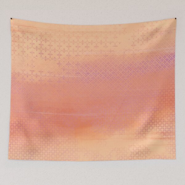 Item preview, Painted Dream Mist at the Magic Hour in Coral Peach with Violet Pattern Accents designed and sold by NoaaDesign.