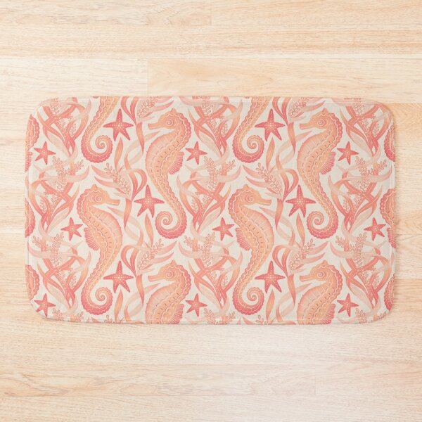 Item preview, Sweet Seahorses and Starfish in Peach Pattern designed and sold by micklyn.