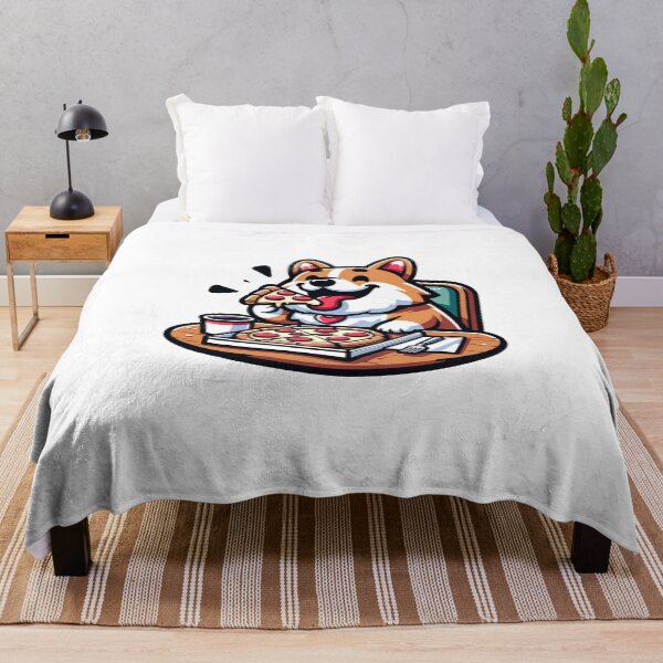 Item preview, corgi eating pizza designed and sold by FerdiEverywhere.