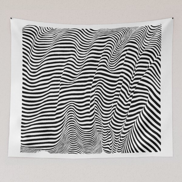 Item preview, Illusion black crease / wave line effect designed and sold by m-yoga-store.