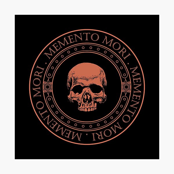 Artikel-Vorschau von Memento Mori III (Rost) - Memento Mori Art - Skelett-Totenkopf-Logo - Zitate aus lateinischen Phrasen, designt und verkauft von WIZECROW.