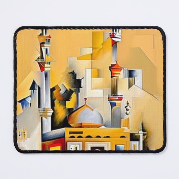 Item preview, "Vibrant Cubist Mosque: A Colorful Interpretation" designed and sold by raninou.