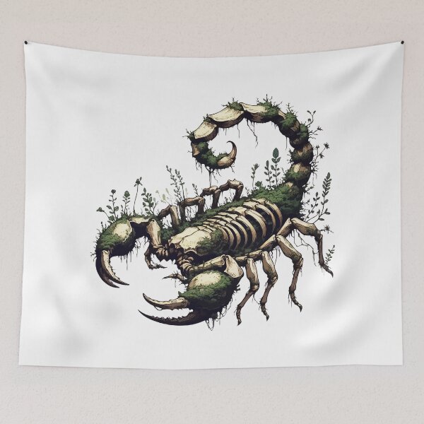 Item preview, Scorpion skeleton overgrown with moss and plants designed and sold by TomFrontierArt.