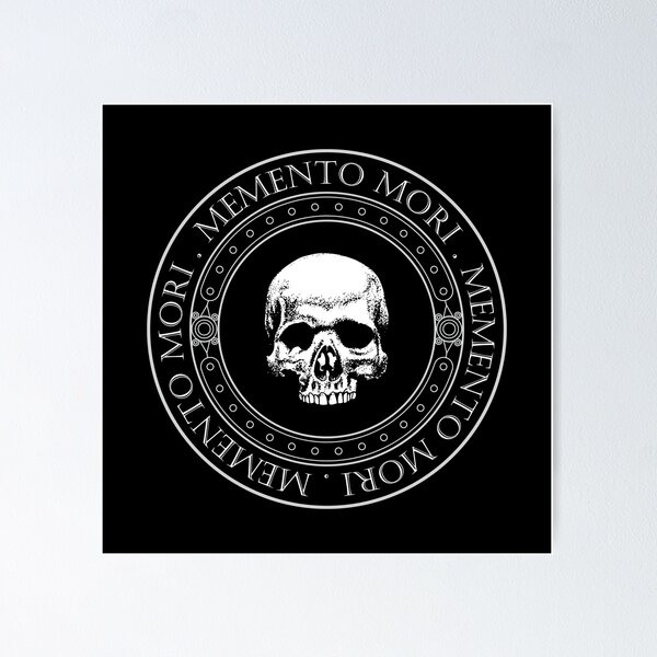 Artikel-Vorschau von Memento Mori III - Memento Mori Art - Skelett-Totenkopf-Logo - Zitate aus lateinischen Phrasen, designt und verkauft von WIZECROW.