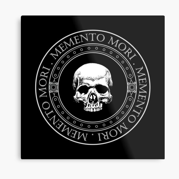 Artikel-Vorschau von Memento Mori III - Memento Mori Art - Skelett-Totenkopf-Logo - Zitate aus lateinischen Phrasen, designt und verkauft von WIZECROW.