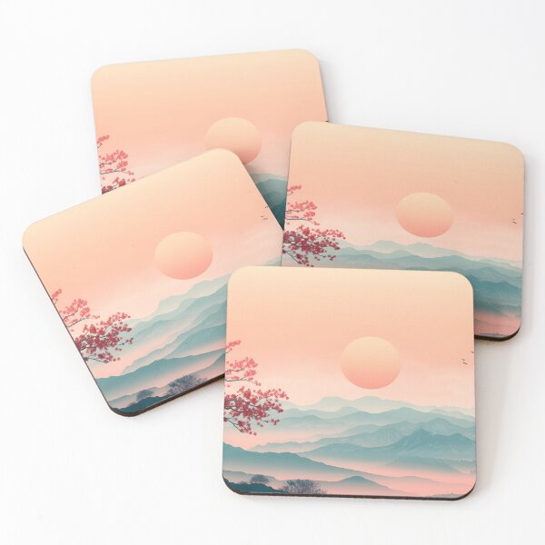 Item preview, Minimal Sakura Tree Sunset Landscape designed and sold by CosmicOrangeCat.