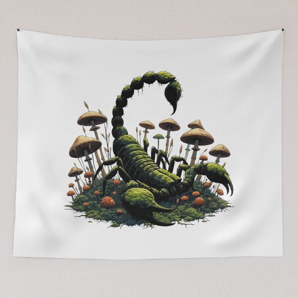Item preview, Scorpion overgrown with moss, plants and mushrooms designed and sold by TomFrontierArt.