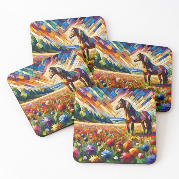 Item preview, Horse in a flower meadow designed and sold by Pferde-Fanshop.