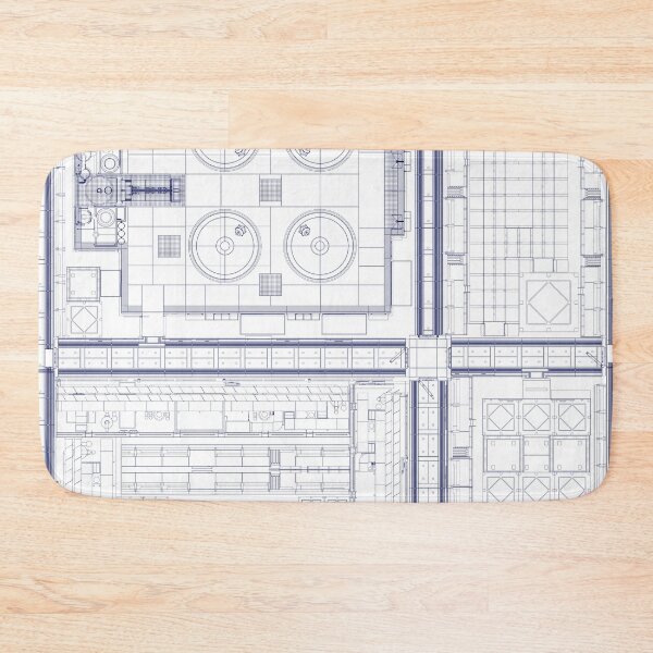 Item preview, Blueprint Schematic Industrial Layout, blue ink designed and sold by NoaaDesign.