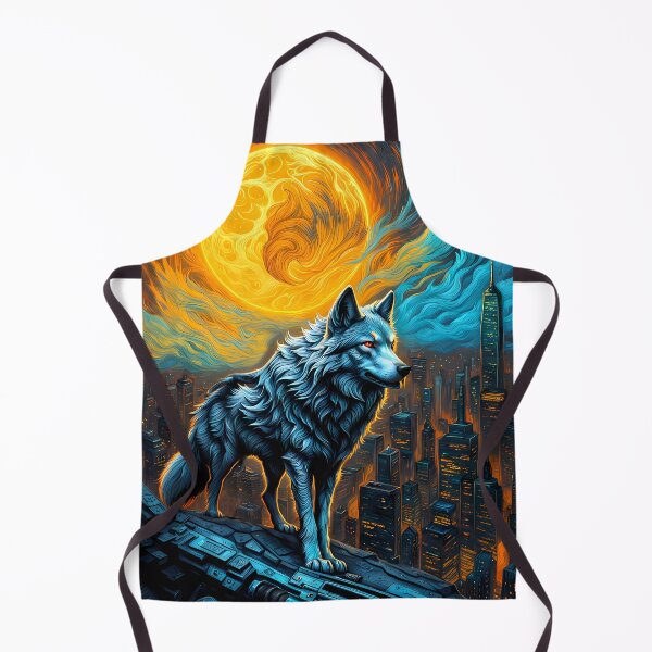 Item preview, Blue Wolf and Giant Swirling Sun, Ai Generated Art  designed and sold by ACC .