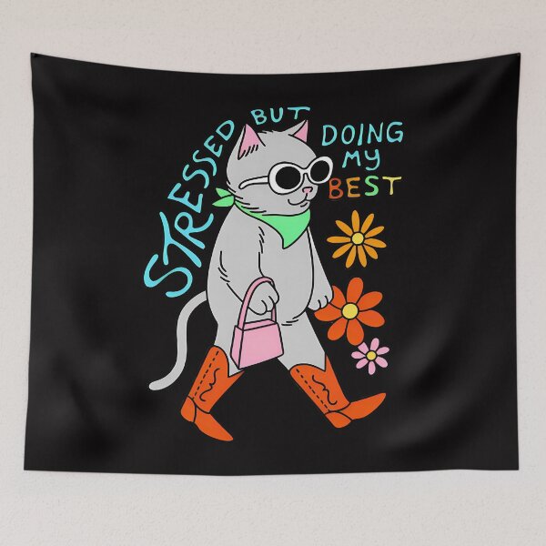 Item preview, Stressed But Doing My Best Cat designed and sold by Senadhmic.