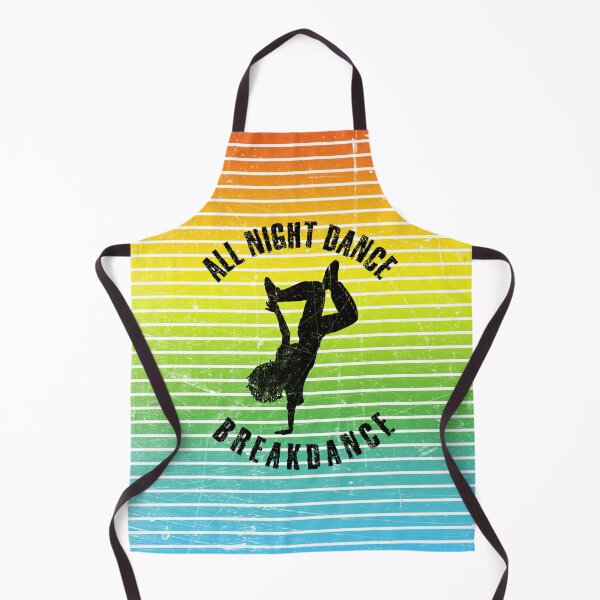 Item preview, Black silhouette of a woman dancing breakdance against a background of colorful stripes designed and sold by HarridanCreates.