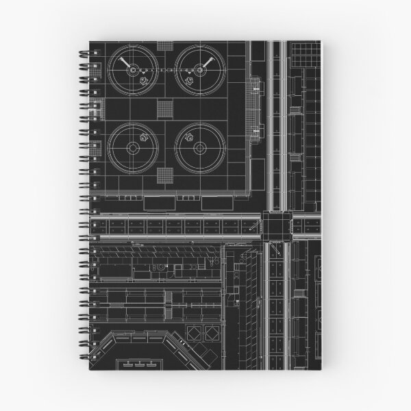 Item preview, Blueprint Schematic Industrial Layout, white ink designed and sold by NoaaDesign.