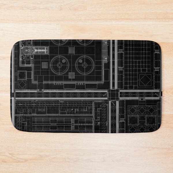 Item preview, Blueprint Schematic Industrial Layout, white ink designed and sold by NoaaDesign.