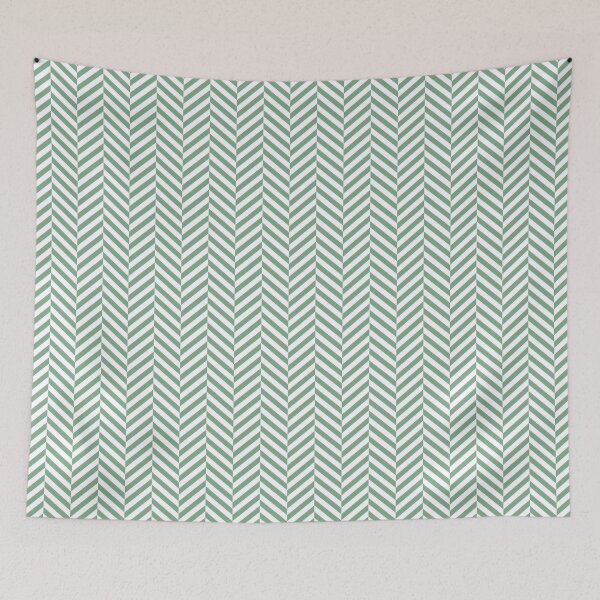 Item preview, Green and white herringbone pattern designed and sold by LinDraws.